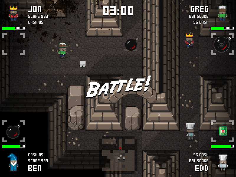A little update as to what’s been happening. It’s been a busy number of months with work well under way on a brand new Multi Player game called Battle Keep. We hope to have a beta version of this released before the end of the year. It’s going to be a fast paced, Bomber Man meets Gears of War meets 16bit Gauntlet boom-em-up!
If you still don’t have your hands on the full Reprisal Desktop Edition here’s a heads up, it’s going to be on sale on the Indie Game Stand from 19th Dec 2012 for 4 days with an EXCLUSIVE 38 page making of Reprisal digital booklet. What’s great about this is you can pay as much as you wish with 10% going towards the MacMillan Cancer Support charity.
We have also set up a new Facebook page for Last 17 which will keep you up to date on what we are up to with Battle Keep.
Thanks again for all your support … BOOM!